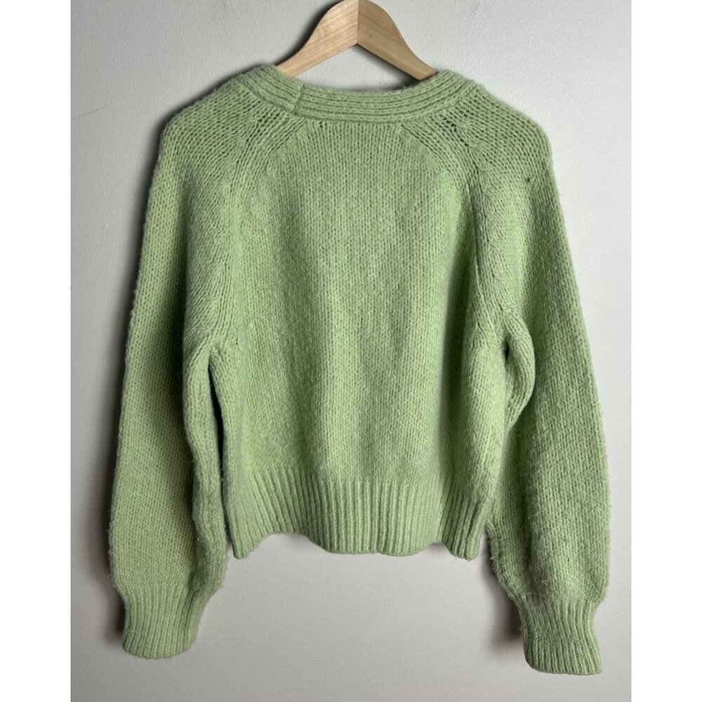 English Factory Green Floral Embroidered Cardigan Size Medium Cottagecore Womens - Picture 2 of 6